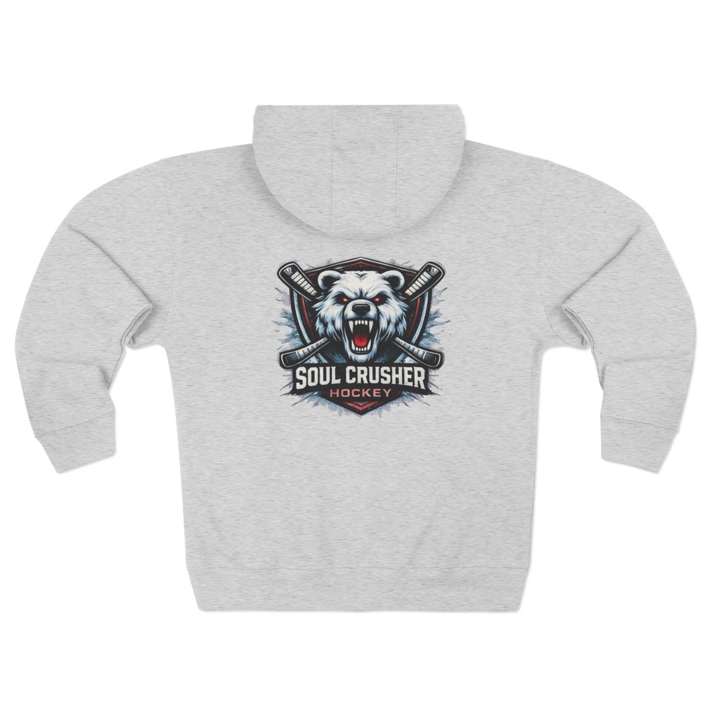 Soul Crusher Hockey Zip Hoodie — Bear Mascot Hockey Team Jacket