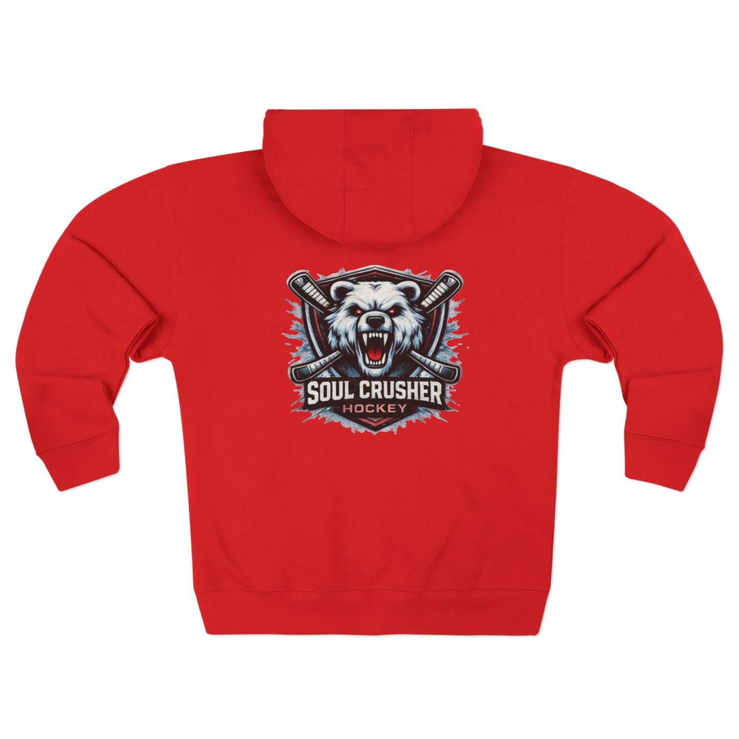 Soul Crusher Hockey Zip Hoodie — Bear Mascot Hockey Team Jacket