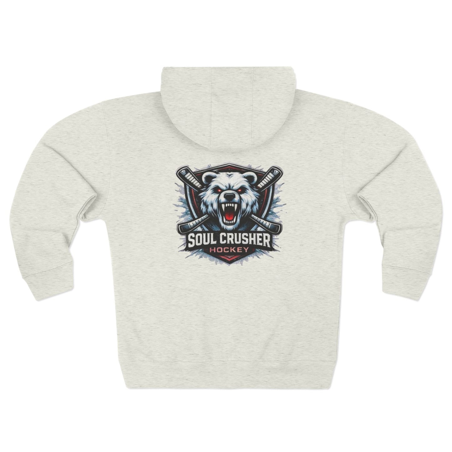 Soul Crusher Hockey Zip Hoodie — Bear Mascot Hockey Team Jacket