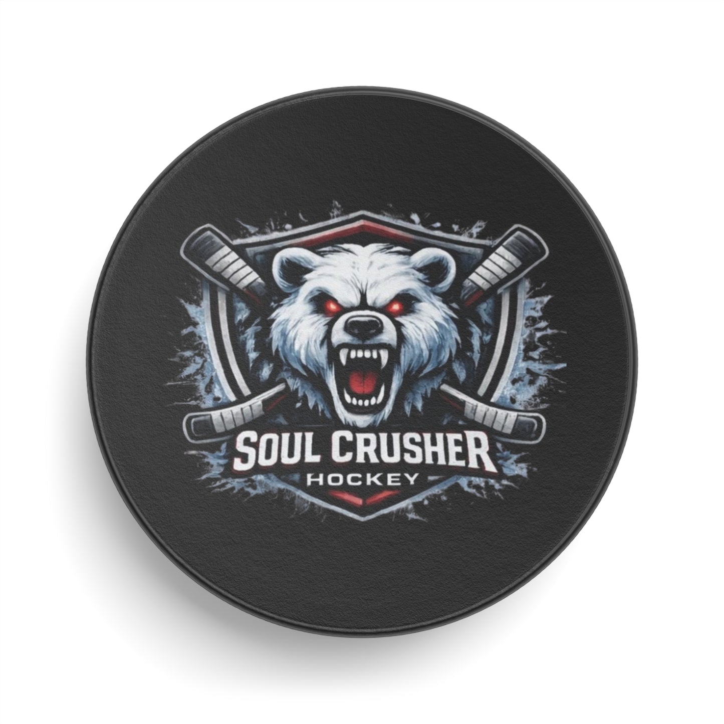 Soul Crusher Hockey Puck — Bear Mascot Team Puck