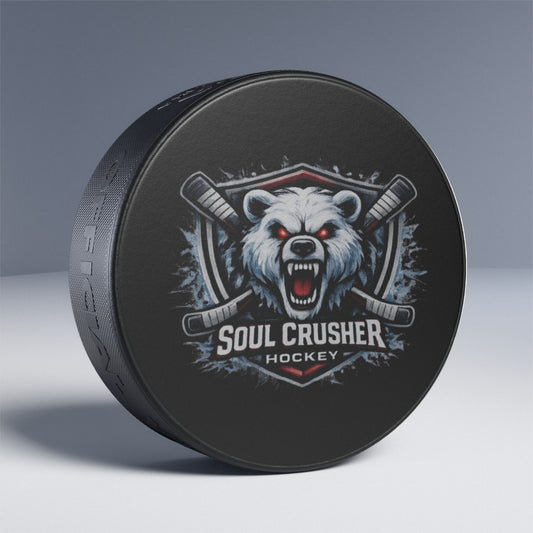 Soul Crusher Hockey Puck — Bear Mascot Team Puck