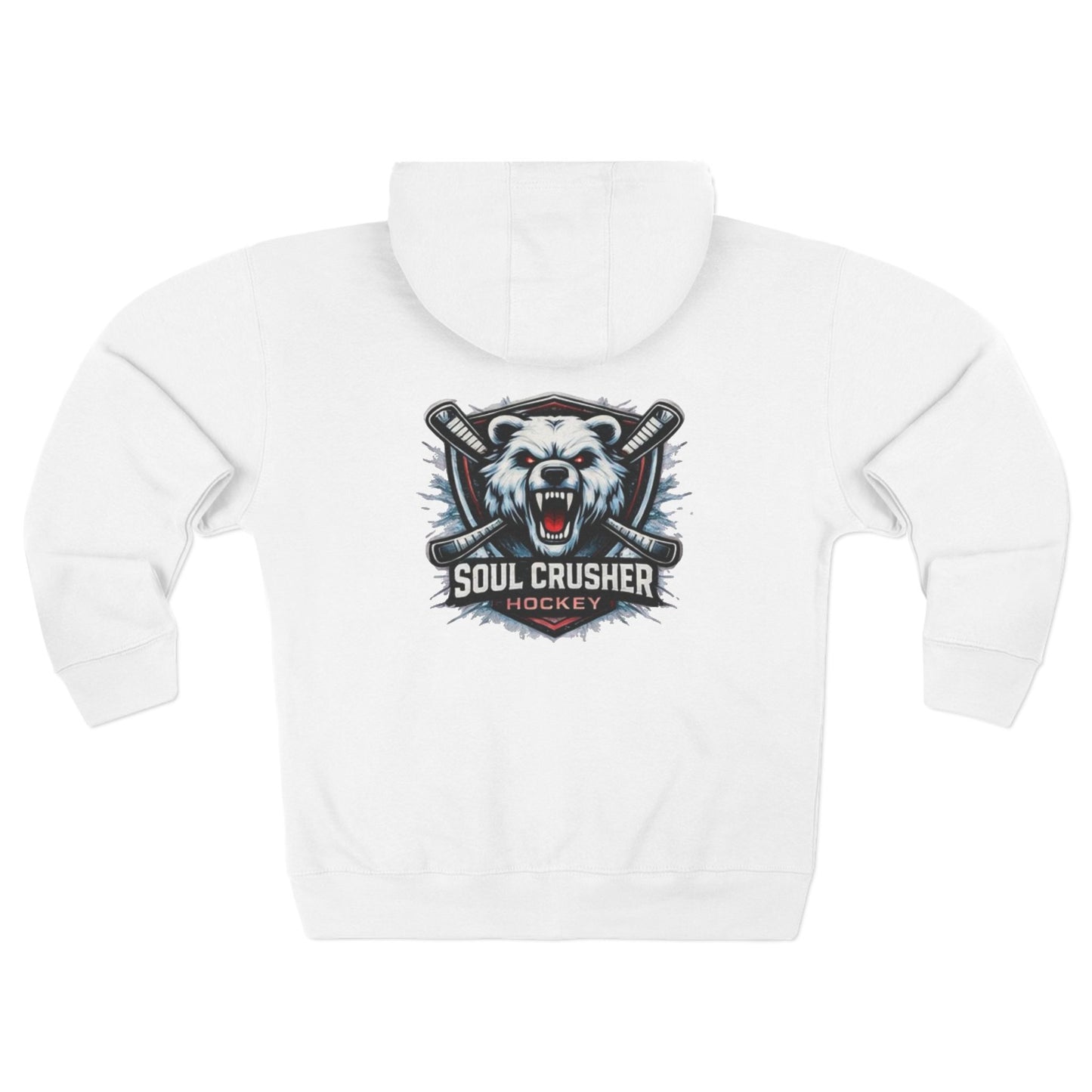 Soul Crusher Hockey Zip Hoodie — Bear Mascot Hockey Team Jacket