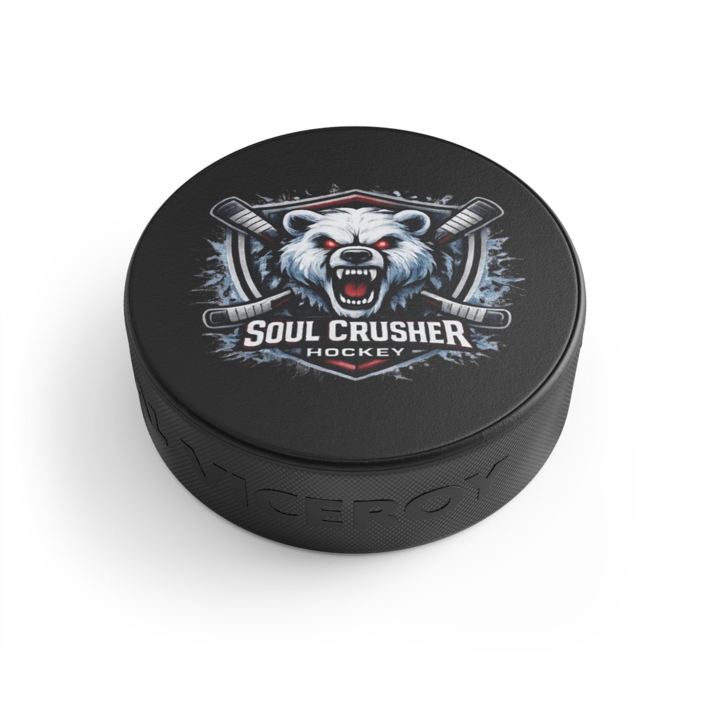 Soul Crusher Hockey Puck — Bear Mascot Team Puck