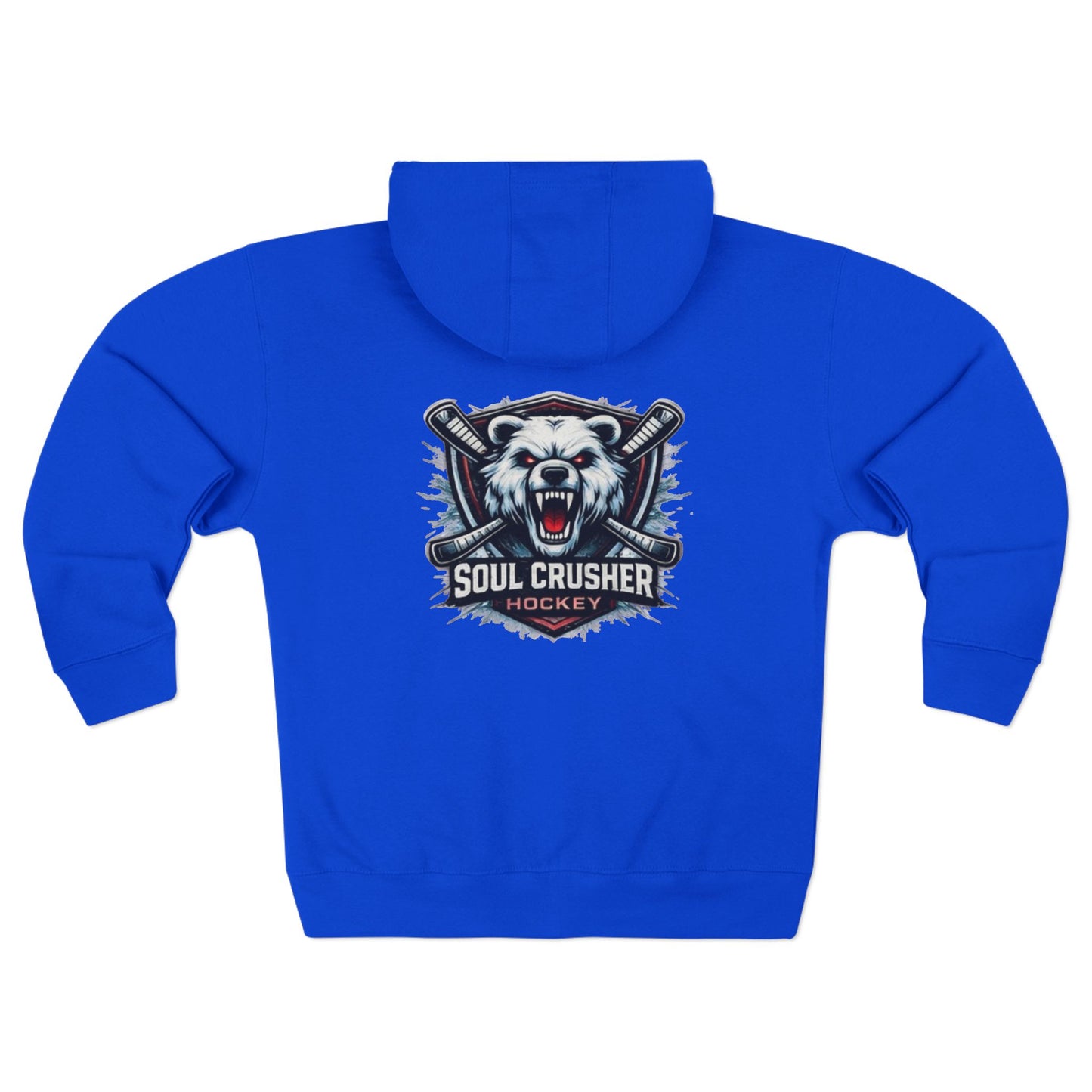 Soul Crusher Hockey Zip Hoodie — Bear Mascot Hockey Team Jacket